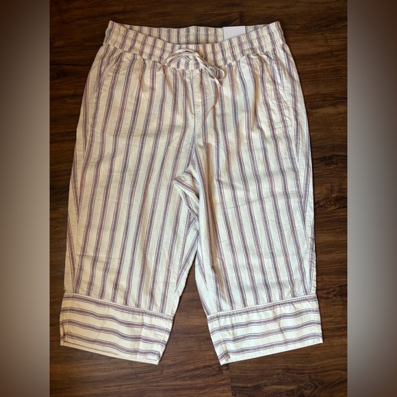 2 pair Lane Bryant White and Purple Striped Pants - Picture 2 of 8